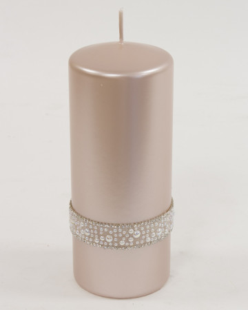 detail Svíčka s perličkami 17,5x7cm GD DESIGN