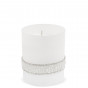 náhled Bílá svíčka s perličkovým zdobení GD DESIGN