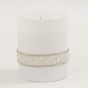 náhled Bílá svíčka s perličkovým zdobení GD DESIGN