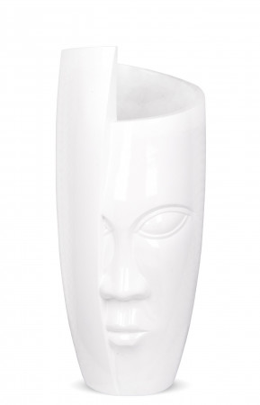 detail Bílá váza obličej GD DESIGN