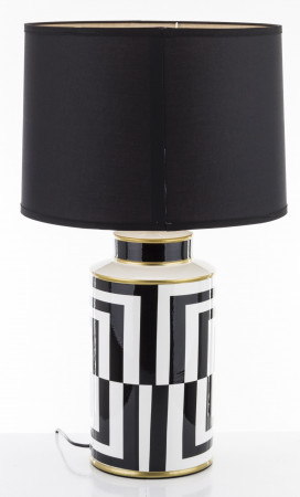 detail Keramická stolní lampa černobílá GD DESIGN