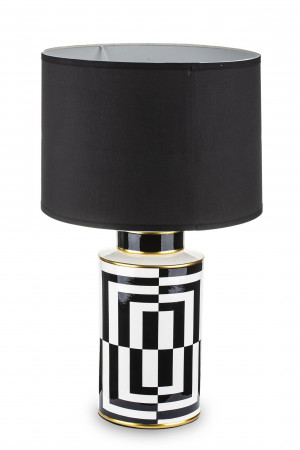 detail Keramická stolní lampa černobílá GD DESIGN