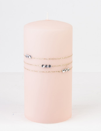 detail Pl práškový růžový Svícen náhrdelník matný váleček Střední fi7 GD DESIGN