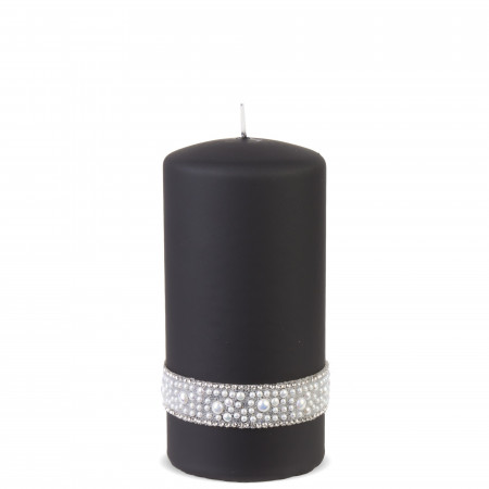 detail En Black Pearl Candle crystal cylinder Medium GD DESIGN