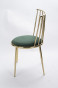 náhled Kovová židle zlatá se zeleným sedákem GD DESIGN