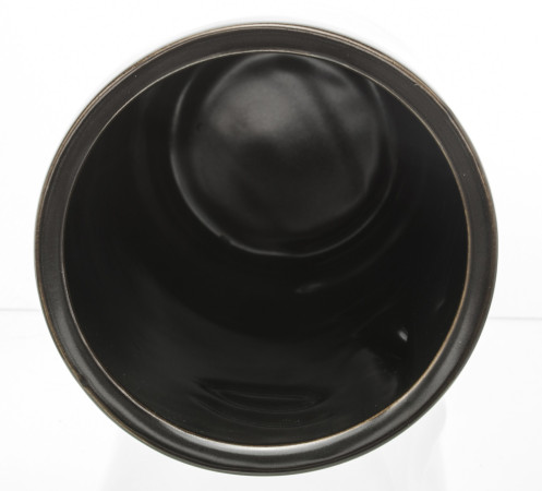 detail Keramická černá váza se stříbrným obličejem GD DESIGN