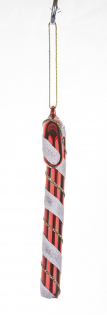 detail Vánoční skleněná ozdoba hůlka GD DESIGN