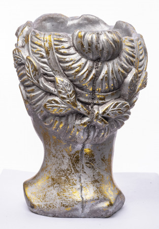 detail Obal na květináč hlava zlatá GD DESIGN