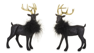 Černý jelen se zlatým parožím 1 ks
