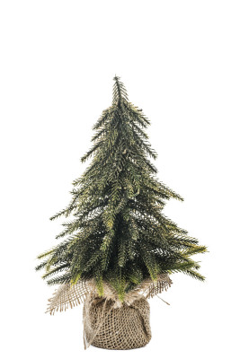 Vánoční strom v jutovém obalu