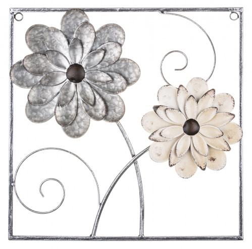 Nástěnná dekorace kovové květiny