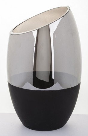 detail Stylová váza stříbrno-černá GD DESIGN