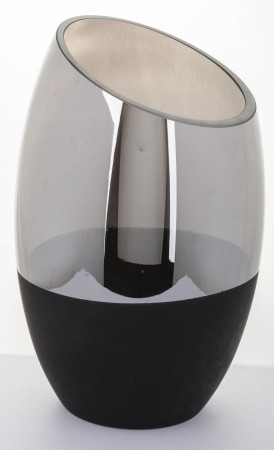 detail Stylová váza stříbrno-černá GD DESIGN