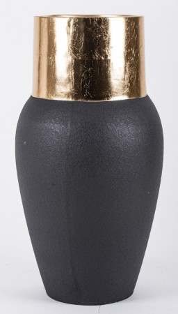 detail Černá váza se zlatým hrdlem GD DESIGN