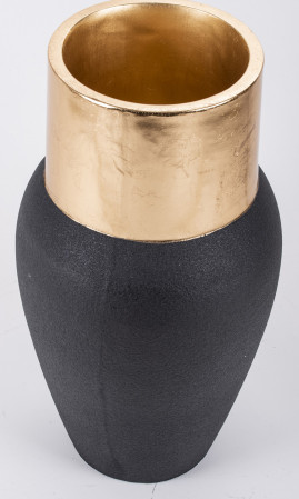 detail Černá váza se zlatým hrdlem GD DESIGN