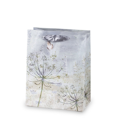 Dárková taška světle šedý květ