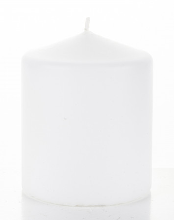 detail Pl bílá svíčka k klasický mat malý válec fi8 GD DESIGN