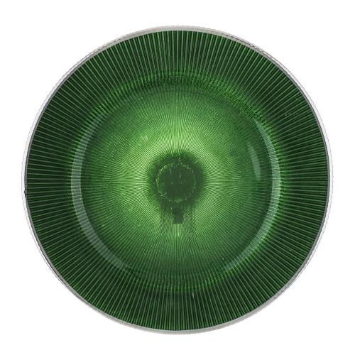 Zelený skleněný talíř