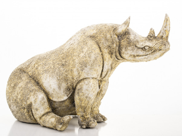 detail Béžová soška nosorožec GD DESIGN