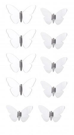 detail Dekorace stříbrný motýl sada 10 ks GD DESIGN