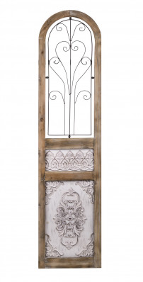 Nástěnný panel dřevěný s kovanými ornamenty
