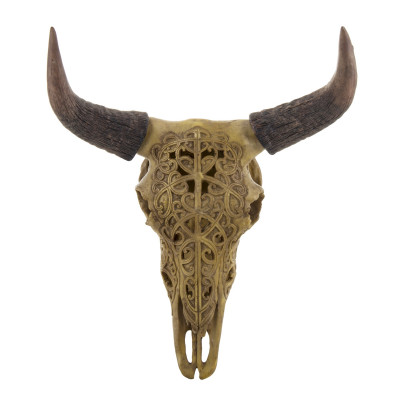 Nástěnná býčí lebka s ornamenty