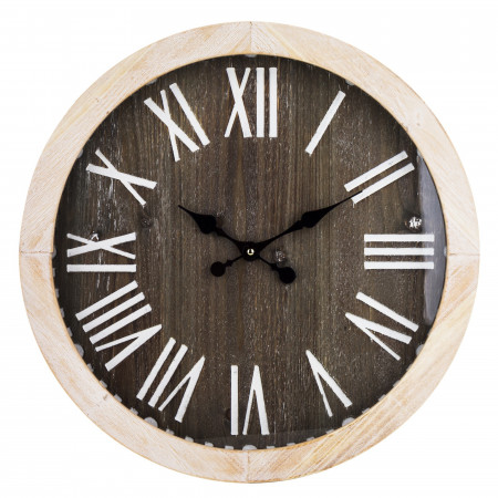 detail Dřevěné hodiny ve světlém rámu GD DESIGN