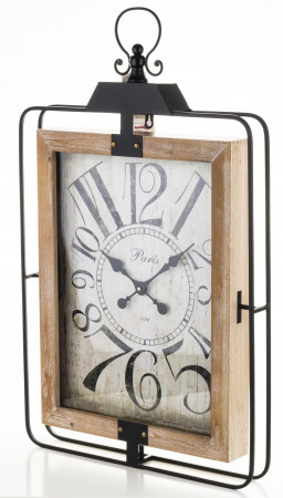 detail Dřevěné hodiny s kovovým rámem GD DESIGN