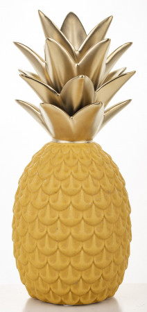 detail Keramický ananas se zlatými listy 29 cm GD DESIGN