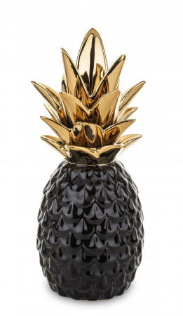 detail Černý ananas se zlatými listy 22 cm GD DESIGN