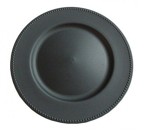 detail Černý plastový talíř GD DESIGN