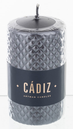detail Černá svíčka Cádiz válec 12x7 cm GD DESIGN