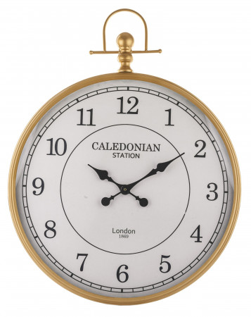 detail Kulaté hodiny ve zlatém rámu GD DESIGN