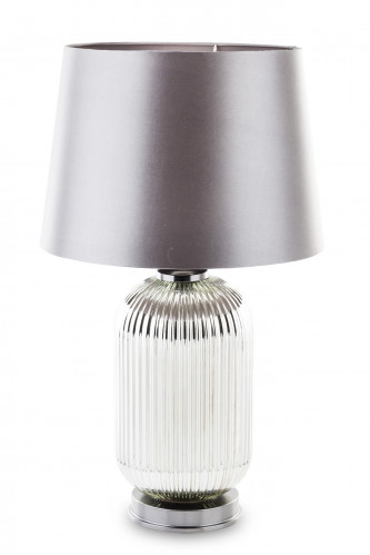 Skleněná stolní lampa s šedým stínidlem