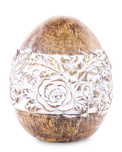 Dekorace vejce s bílým ornamentem