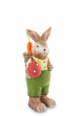 Figurka králík s červeným vajíčkem 19 cm