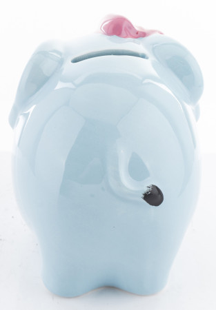 detail Pokladnička modrý slon s mašlí GD DESIGN