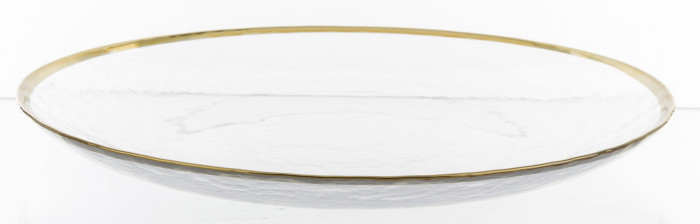 detail Skleněný talíř se zlatý okrajem GD DESIGN