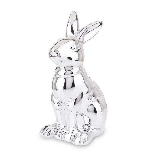 Dekorace figurka stříbrný králík