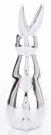 detail Figurka sedící zajíc stříbrný GD DESIGN