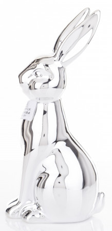 detail Figurka sedící zajíc stříbrný GD DESIGN