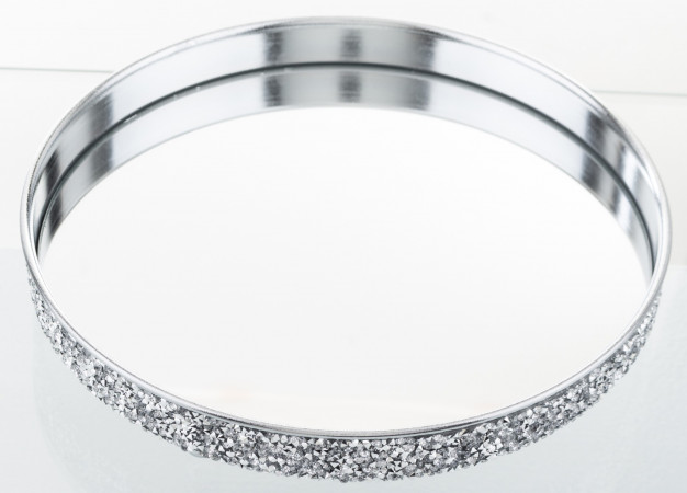 detail Stříbrný podnos se zrcadlem 21 cm GD DESIGN