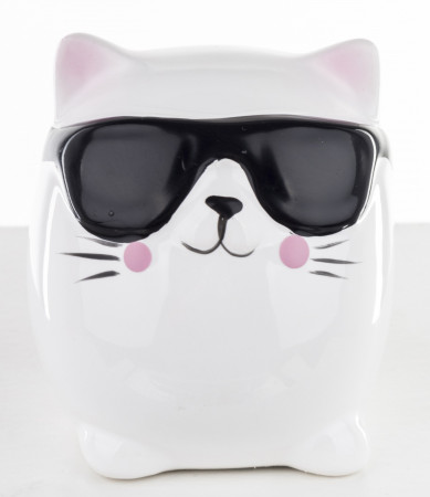 detail Pokladnička kočka s brýlemi GD DESIGN