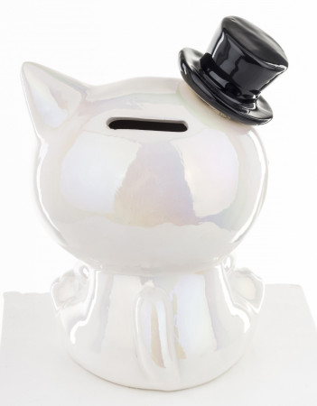 detail Pokladnička kočka s cylindrem GD DESIGN