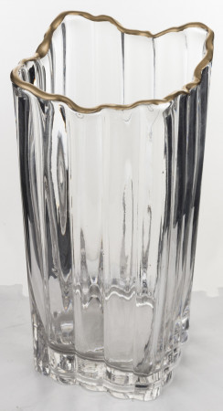 detail Hranatá váza se zlatým okrajem 25 cm GD DESIGN