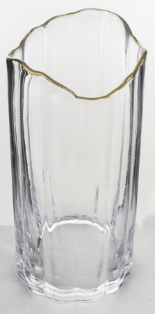 detail Skleněná váza se zlatým okrajem 25 cm GD DESIGN