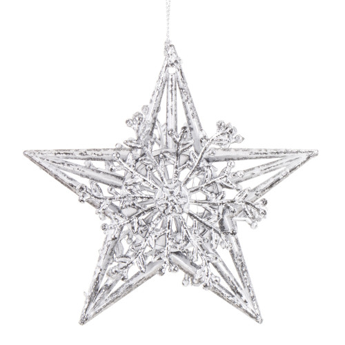 Vánoční dekorace hvězda stříbrná
