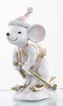 detail Figurka myška na lyžích GD DESIGN