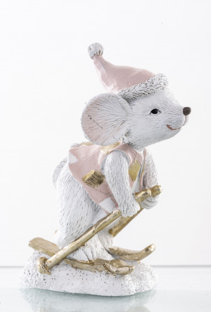 detail Figurka myška na lyžích GD DESIGN