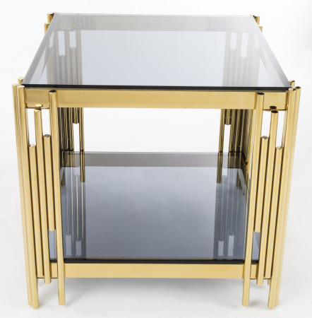 detail Zlatý konferenční stolek se skleněnou deskou GD DESIGN